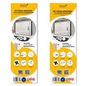 Kit ferrures 2 portes coulissantes armoire fermeture souple Placard profilé Wave ép. 16mm blanc