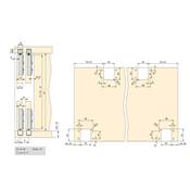 Kit ferrures 2 portes coulissantes armoire fermeture souple rails encastrés 2,35m Anodisé mat