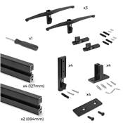 Kit cadre modulaire Zero matériel fixation murale alu. Zamak noir texturé