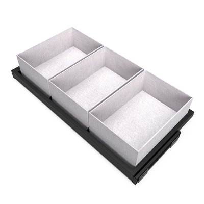 Kit plateau 3 paniers organisation cadre soft close armoires réglable mod. 900mm Noir text.