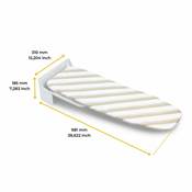 Table repasser murale pliante Iron Wall pivotante 180° acier bois Blanc