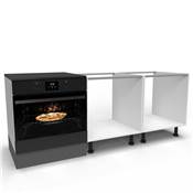 Kit 4 profils transversaux meubles cuisine Albeam accessoires visser alu. plastique anodisé mat