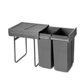Bac tri sélectif montage inférieur extraction manuelle élément cuisine Recycle 2x25L anthracite