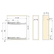 Porte-bouteilles latéral extractible fermeture amortie mod. 200mm Acier Chromé