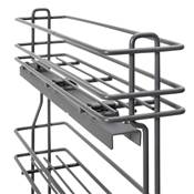 Porte-bouteilles extractible f. amortie gauche 3 plateaux mod. 150mm Acier Anthracite