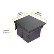 Bac tri sélectif montage latéral sur meuble cuisine Recycle 2x24L Acier plastique Anthracite