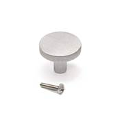 Lot 10 boutons meubles Uppsala diam. 30mm alu. Inox brossé