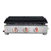 Plancha Silvia II G Inox 3 feux Brasero Plaque fonte