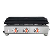 Plancha Silvia II G Inox 3 feux Brasero Plaque fonte