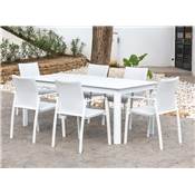 Table à manger extensible 200-300 structure blanche 6 à 10 places