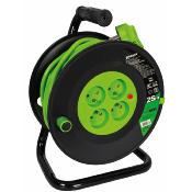 Enrouleur de Câble électrique 4 prises 25 M 3100 W