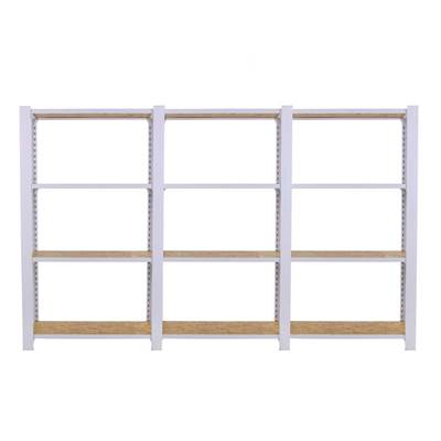 Étagère en métal blanc osb 12 étagères charge 200 kgs dim.1500x2400x300mm sans vis