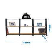 Étagère en métal anthracite osb 9 étagères 200 kgs dim.1000x2400x300mm sans vis