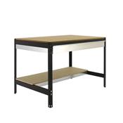 Établi métal anthracite bois capacité charge 600 kgs dim.842x1210x760mm à visser