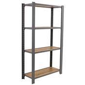 Étagère en métal gris nodi 4 étagères charge 200 kgs dim.1500x2400x300mm sans vis