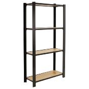 Étagère en métal anthracite chêne 4 étagères 200 kgs dim.1500x2400x300mm sans vis