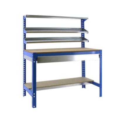 Établi métal bleu bois capacité charge 600 kgs dim.1445x1210x610mm à visser