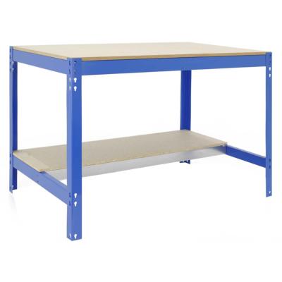 Établi métal bleu bois capacité charge 600 kgs dim.842x1210x610mm à visser