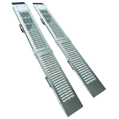 Lot de 2 rampes de chargement pliables 160cm l22,5cm 200kg alu