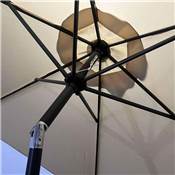 Parasol droit diamètre 2.7m hauteur 235cm toile 180 g/m2 inclinable crème