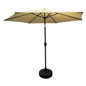 Parasol droit diamètre 2.7m hauteur 235cm toile 180 g/m2 inclinable crème