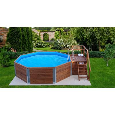 Piscine bois massif 593 b t.2, tout inclus diamètre 5x1,16m