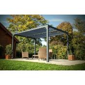 Pergola bioclimatique aluminium anthracite, 10.80 m²