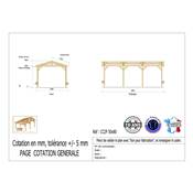 Abri 2 pentes Bois Douglas France Carport Auvent Camping-car 500x800cm H 320cm