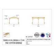 Abri 2 pentes Bois Douglas France Carport Auvent Camping-car 550x750cm H 320cm