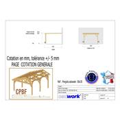 Pergola Adossée Bois Douglas France Carport Auvent terrasse 500x350cm H 250cm