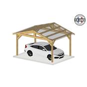 Abri 2 pentes Bois Douglas France Carport Auvent voiture 700x400cm H 250cm
