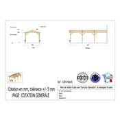 Abri 2 pentes Adossé Bois Douglas France Carport Auvent voiture 400x950cm H 250cm