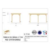Abri Toit Plat Bois Douglas France Carport Auvent voiture 300x600cm H 250cm