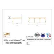 Abri Toit Plat Adossé Bois Douglas France Carport Auvent voiture 500x1050cm H 250cm