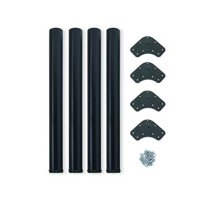 Lot 4 pieds table diam. 60mm H 830mm Acier noir
