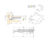 Jeu coulisses invisibles tiroir Silver sortie totale fermeture amortie prof. 390mm Acier Zingué
