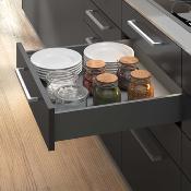 Kit tiroirs cuisine salle bains Vertex haut. 93mm panneaux inclus mod. 900mm Anthracite