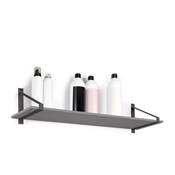 Jeu supports étagères bois Shelf forme triangulaire Acier noir