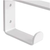 Jeu supports étagères bois Shelf cintre intégré Acier blanc