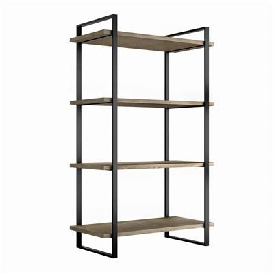 Kit Lader kit d'étagères cadre étagères haut. 1150mm Acier noir Bois