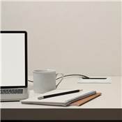 Passe-câbles table Quadrum rectangulaire 159x80mm encastrer alu. blanc
