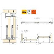 Kit ferrures Placard 81 2 coulissants fermeture souple profilé Wave ép. 16mm Anodisé mat