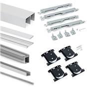 Kit quincaillerie Placard 81 2 portes coulissantes f. souple profil profond ép. 18mm mat