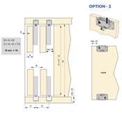Kit ferrures 2 portes coulissantes armoire fermeture souple rails encastrés 2,35m Anodisé mat