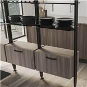 Lot consoles 5 tablettes verre la structure Zero verre non inclus Zamak noir texturé