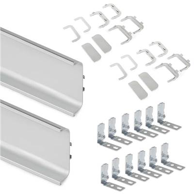 Kit 2 profils centraux Gola meubles cuisine long. 2,35m accessoires alu. Anodisé mat