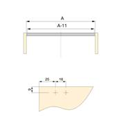 Kit 4 profils transversaux meubles cuisine Albeam accessoires visser alu. plastique anodisé mat