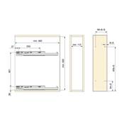 Porte-bouteilles latéral extractible fermeture amortie mod. 150mm acier Anthracite