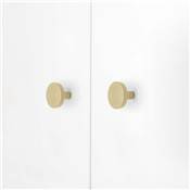 Lot 10 boutons meubles Uppsala diam. 30mm alu. Or