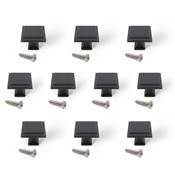Lot 10 boutons meubles Ceuta 31.5x31.5mm Zamak noir